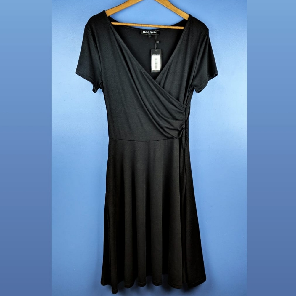 Oxiuly Fashion Faux Wrap Dress